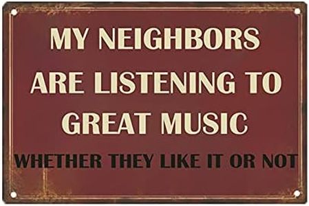 Funny Sarcastic Metal Signs For Garage Patio Signs Man Cave Decor Bar Personalized Signs Home Tin Sign Wall Decor Music Lovers Gifts For Men My Neighbors Are Listening To Great Music