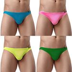Avidlove Underwear for Men Ice Silk Bikini Micro Briefs Low Rise Underpants 4-Pack