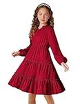 Arshiner Girls Summer Dress Long Sleeve Ruffle Swiss Dot Dresses Tiered Sundress