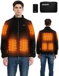LUXHOMY Heated Jackets for Men Women with Power Bank, Mens Heated Fleece Jacket Coat with 16000 mAh Battery Pack, Winter Outdoor Work Long Sleeve Electric Jackets Coats Body Warmers