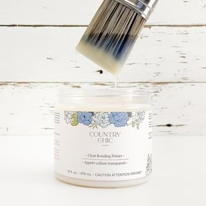 Clear Bonding Primer - Chalk Style Furniture Paint Surface Prep Clear Primer Base Coat - Adhesive Furniture & Decor Primer for Laminate, Glass, Metal, Oil-Based Paint or Stain - Pint (16 oz)
