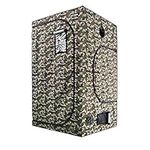 SunStream 48"x48"x80" Hydroponic Camouflage Grow Tent for Indoor Planting, 4X4 FT with Reflective Mylar, Observation Window and Floor Tray