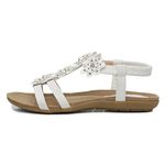 Lilley Stella Womens White Flower Crochet Sandal - Size 4 UK - White