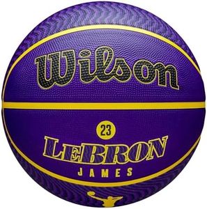 Wilson NBA Player Icon Lebron James Outdoor Ball WZ4027601XB, Unisex Basketballs, Purple, 7 EU