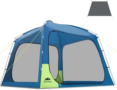 OakPedion 10 X 10ft Screen House Room for Camping, Screened Mesh Net Wall Canopy Tent, UPF 50+ Screen Tent with Floor for Patios Outdoor Camping Activities, Blue & Green