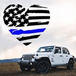 GRITKULTURE Reflective Heart Thin Blue Line Decal Sticker 4 Inch X 3.6 Inch for Cars, Trucks, Tumblers, Laptops, and Window Decal Police US Flag