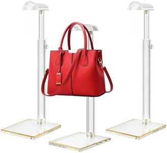 Acrylic Purse Stands for Display, 3 Pack 14" to 24"Adjustable Height Clear Purse Holder Stand, Counter Bags Hanging Organizer Handbag Rack for Closet Retail Vendor Commercial Store