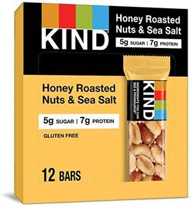 KIND Bars, Honey Roasted Nuts & Sea Salt, Gluten Free, Low Glycemic Index, 1.4oz, 12 Count