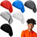 6 Pieces Unisex Spandex Dread Caps - Long Head Tube Headbands, Dreadlock Hair Wraps in 6 Vivid Colors