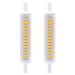 R7S LED Bulb 15W 118mm Dimmable Warm White 3000K (150-Watt Equivalent) 1500lm 156pcs 2835SMD AC 110V Pack of 2 by Rowrun