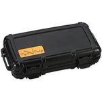 Cigar Caddy Quality Importers 3400 5 Cigar Waterproof Travel Humidor, Black