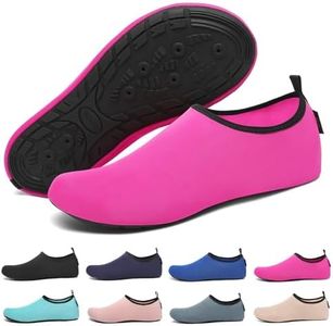 SAGUARO Escarpines Mujer Zapatillas de Agua Escarpines Playa Piscina Yoga con 7 Agujeros Drenaje - Secado Rápido Antideslizante Rosa Intenso Gr.40/41