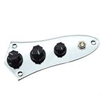 Dopro Loaded Control Plate Pre-Wired Control Plate with Wiring Harness for FD Electric Jazz Bass J Bass Chrome