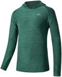 Willit Men's Sun Shirts UPF 50+ Rash Guard Long Sleeve Sun Protection Hoodie SPF UV Fishing Lightweight Athletic Running Slubby Dark Green L