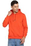 Alan Jones Clothing Men's Cottonblend Hooded Neck Regular Fit Hoodie (Ss19-Rnhd11-Org-L_Orange_L)