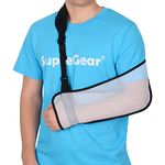 supregear Mesh Arm Sling, Adjustable Lightweight Comfortable Shoulder Arm Immobilizer Sling Breathable Right Left Shoulder Stabilizer Support for Injured Arm Elbow Wrist Hand (White)