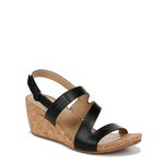 Naturalizer Women's Adria Strappy Wedge Sandals, Black Smooth, 8.5