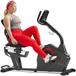 Sunny Health & Fitness Programmable 16 Levels Electro-Magnetic Resistance Recumbent Exercise Bike with 24 Pre-Build Workouts, Free SunnyFit App Connection for Guided Home Training - SF-RB4850SMART
