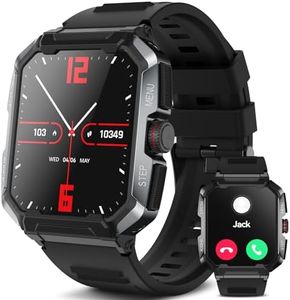 anyloop Reloj Inteligente Hombre (Contestar/Hacer Llamada),1.85‘’ 400mAh Smartwatch Hombre IP68 Impermeable Exterior con Monitor de Frecuencia Cardiaca, Oxígeno en Sangre y Sueño con iOS y Android
