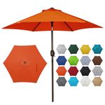 Blissun 7.5 ft Patio Umbrella, Yard Umbrella Push Button Tilt Crank, Orange