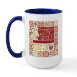 CafePress Friendships are Like Quilts Large Mug 15 oz (444 ml) Ceramic Coffee Mug