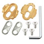 kingsea Bike Cleats Locking Cycling Pedals Cleats for Crank Brothers Eggbeater Candy Smarty Acid Mallet Pedals Bike Accessories 1 Pair (Gold)