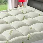 PATSBA Full Size Bamboo Extra Thick Mattress Topper- Quilted Fitted Mattress Pad Pillow Top Mattress Cover with Deep Pocket Up to 21 Inches (54 * 75 inch)