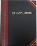 BookFactory Lab Notebook/Laboratory Notebook - Professional Grade - 96 Pages, 8" x 10" (Ruled Format) Cover is Black and Burgundy Imitation Leather, Smyth Sewn Hardbound (LRU-096-SRS-A-LKMST1)