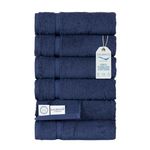 SALBAKOS Luxury Hotel and Spa Turkish Cotton Eco-Friendly Hand Towel Set Hand Towel 6 Pieces Navy