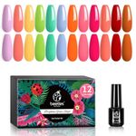 Beetles Gel Polish Set- Alluring Sweetie Collection Nail Set 20 Colors Red Nude Pink White Glitter Gel Polish Kit Soak Off Nail Lamp Varnish Manicure DIY Beauty Nail Art Gifts for Girls