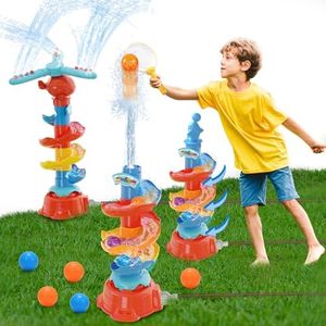 Skirfy Water Sprinkler for Kids,3 in 1 Helicopter Toy for Boys Girls,Dog Water Toys,Catch Ball Game,Outdoor Play Summer Pool Party,Outside Toys,Lawn Backyard,Garden Game Toy for Kids Ages 3 4 5 6 7 8