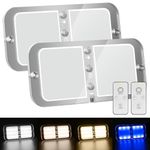 URAQT RV LED Ceiling Light, RV Lights Interior, with Remote and Switch Camper Lights Interior with 4 Color Adjustable, for Large Tents, Campervan, Motorhome, Truck, Van, Boat