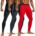 ATHLIO 3 Pack Men's Thermal Compression Pants, Athletic Running Tights & Sports Leggings, Wintergear Base Layer Bottoms LYP44-KCR X-Large