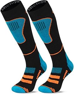 Merino Wool Ski Socks 2 Pairs, Thermal Knee High Warm Socks for Snowboarding, Hiking, Cold Weather, Snow, Hunting