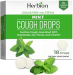 Herbion Naturals Sugar Free Cough Drops with Natural Mint Flavor – 18Ct - For Adults, Children 6 and above.