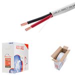 500ft 14AWG 2 Conductors (14/2) CL2 Rated Speaker Cable True Spec & Gauge Low Voltage LED Copper Clad Aluminum Wire, Pull Box (for in-Wall Installation) (14AWG / 2 Conductors, 500ft)