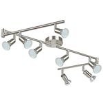 Unicozin LED 8 Light Track Lighting Kit, Matt Nickel 8 Way Ceiling Spot Lighting, Flexibly Rotatable Light Head, Modern Track Light Included 8 x LED GU10 Bulb (4W, Daylight White 5000K, 400LM)