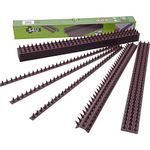 Plastic Wall and Fence Spikes Bird Deterrent Cat Repellent Pigeon Anti Climb Garden Security Intruder 50 x 4.5 x 1.5cm (4 Pack - 20m, Brown)