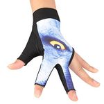 Pool Gloves,Billiard Gloves Snooker Gloves Left Hand Billiard Pool Gloves,3 Fingers Billiard Pool Snooker Cue Gloves Billiard Accessories for Men Women Adults(L Wolf Eye)