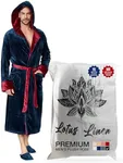 Men's Hooded Plush Bathrobe - Luxurious Men Robes - Comfortable Men Bathrobes - Men Robes with Hood - Spa Gifts for Men