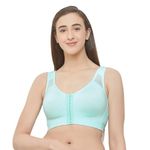 SOIE Polyamide,Spandex Women Front Closure Full Coverage Non Padded Non Wired Posture Correction Bra (Cb-334 Aqua 4Xl)