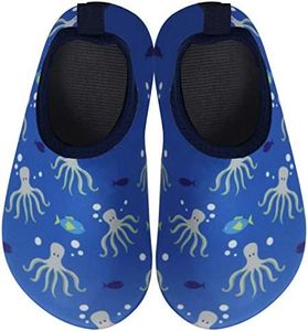 BomKinta Kids Water Shoes Boys Girls Barefoot Quick Dry Non-Slip Aqua Socks for Beach Swimming Pool, Octopus, 0-6 Months Infant