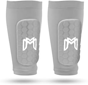 MediCaptain Mini Shin Guards Soccer – Built in Shin Pad Sleeves for Mens, Women, Teens - Small Shin Guards - Lightweight, Breathable Shin Defender Leg Protection (Gray, Maxi (5.5 x 2.8 in))
