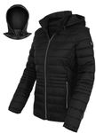 Xmgelp Women's Ultra Light Puffer Jacket Hooded Short Packable Down Jacket Winter Coats for Women, Black XL