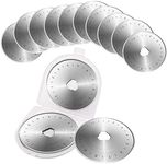 Eyech 10pc Rotary Cutter Replacement Blades with Scale Cutting Blades fits 28mm Fiskars, Olfa, Truecut & Martelli for Quilting, and Arts & Crafts DIY