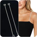 BOGOTA Rhinestones Bra Strap Adjustable Invisible Shoulder Strap Belt for Women Single Row Crystal Rhinestone Lingerie Strap thin Bra Strap For Strapless Dress Tops Wedding Dress Party - 1 pair