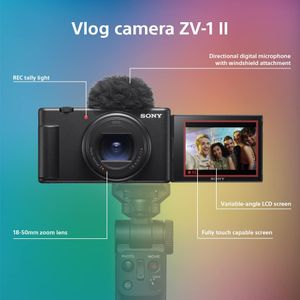 Sony ZV-1 II Vlog Camera – Black Compact 4K Digital Camera