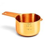 2lbDepot 1 Cup Measuring Cup Copper Stainless Steel Metal, Accurate, Engraved Markings US & Metric (240 ml), Wet Liquids & Dry Food Ingredients for Kitchen Baking & Cooking, One Single Cup