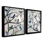 Painting Mantra Floral Canvas Painting for Wall, Bird on Tree Framed Painting for living room Black, Size : 13x13 Inches