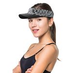 EZGOODZ Cooling Caps with Visors, Black/Gray Zebra + Black Visor, One Size